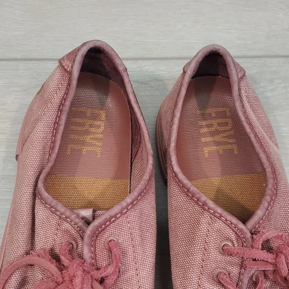 Frye Womens Pink Gia Canvas Lace Up Sneakers shoes sz 9M